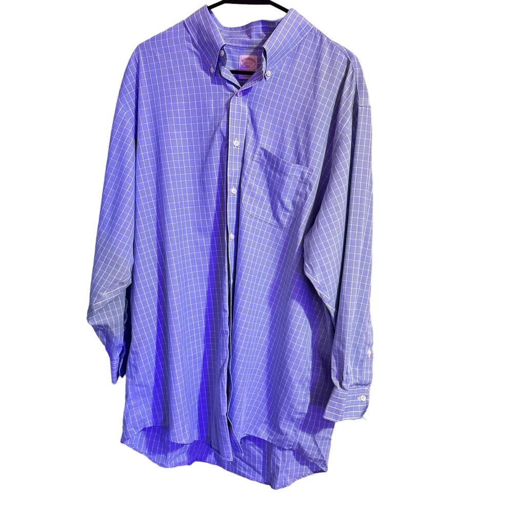 BROOKS BROTHERS LIGHT BLUE/WHITE LONG SLEEVE BUTTON DOWN SHIRT SZ 17.5 - 17 2/3